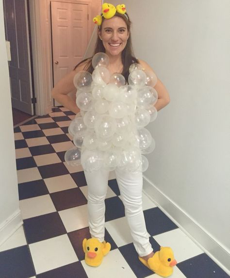 DIY cheap Halloween costume | bubble bath #diy Bubble Bath Diy, Cheap Halloween Outfits, Cheap Halloween Costumes Diy, Affordable Halloween Costumes, Bubble Costume, Diy Bubble Bath, Bath Diy, Cheap Halloween Costumes, Diy Halloween Costumes For Women