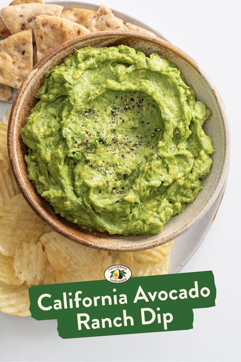 Make this quick and easy two-ingredient dip using creamy California Avocados and ranch dip mix. Avocado Ranch Dip, Ranch Dip Mix, Avocado Ranch, Salad Dressing Recipes Homemade, Appetizers Easy Finger Food, Dip Recipes Easy, Ranch Dip, Guacamole Recipe, Avocado Recipes