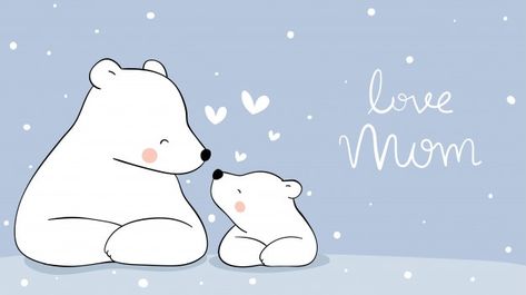 Circus Tent Illustration, Panda Hug, Mom Bear, Panda Illustration, Baby Polar Bears, Banner Drawing, 동화 삽화, Baby In Snow, Cute Polar Bear