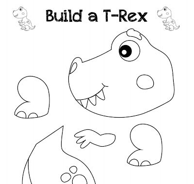 Build A Dinosaur, Dinosaur Crafts Preschool, Free Printable Crafts, Dinosaur Printables, Jurrasic Park, Crafts Preschool, Dinosaur Crafts, T Rex Dinosaur, Summer Activities For Kids