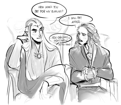 The Hobbit Bard Fanart, Thandruil X Bard, Bard And Thranduil, Bard X Thranduil, Thranduil Bard, Thranduil X Bard, In Love Drawings, Legolas And Aragorn, The Hobbit Thranduil