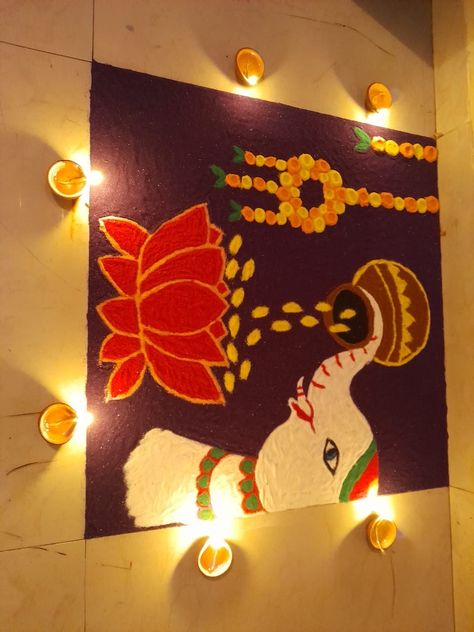 Simple and Easy Rangoli Dhanteras Rangoli Idea, Rangoli Designs Dhanteras Easy, Dhanteras Rangoli Ideas Easy, Simple Rangoli For Dhanteras, Rangoli For Dhanteras Simple, Simple And Easy Rangoli For Diwali, Dhanteras Rangoli Easy, Krishna Rangoli Easy, Simple Rangoli Ideas For Diwali