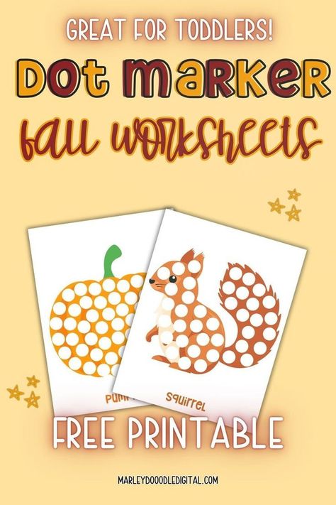 Explore 11 free fall printables designed for preschool dot markers! These engaging activities are perfect for kids, offering a fun way to develop fine motor skills while celebrating the fall season. Download these free dot marker pages and enjoy some creative autumn fun with your little ones! Thanksgiving Table Activities, Free School Printables, Dot Marker Printables, Dot Marker Activities, Free Fall Printables, Free Thanksgiving Printables, Free Printable Crafts, Fall Preschool Activities, Dot Worksheets