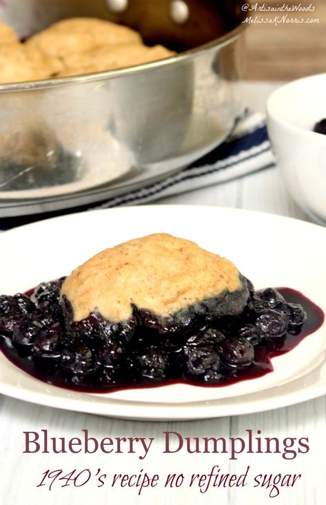 Blueberry Dumplings Recipe- great-grandma's recipe with no refined sugar and gluten free options. This one is so easy! Easy Blueberry Cake, Blueberry Dumplings, Dumplings Recipe, Easy Blueberry, Sweet Treats Recipes, Dumpling Recipe, Blueberry Recipes, Blueberry Cake, Retro Recipes