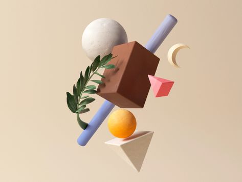 Simple Compo 1 by Jeremiah Shaw on Dribbble 3d Still Life, Iphone Illustration, 3d Composition, Abstract Composition, Design Fields, 3d Shapes, 3d Artwork, Best Graphics, Abstract 3d