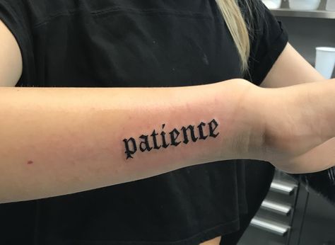 Patience Tattoo, Herren Hand Tattoos, Small Wave Tattoo, Inspiration Tattoos, Text Tattoo, Hand Tattoos For Women, Stylist Tattoos, Dainty Tattoos, Dope Tattoos