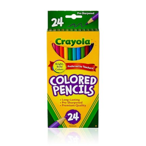 Crayola Art, Crayola Colored Pencils, Colored Pencil Set, Kids Imagination, Wooden Pencils, Back To School Supplies, Colored Pencil, Intense Colors, Adult Coloring Books