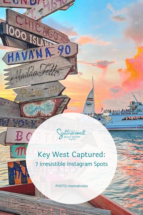 Ready to discover where in Key West your Instagram can come alive with color and character? Join Southernmost Beach Resort and our Sister Property, The Marker Key West Harbor Resort, as we guide you through seven irresistible Instagram spots in Key West. Key West Instagram Spots, Key West Instagram Pictures, Key West Pictures, Key West Christmas, Casa Marina Key West, Key West Lighthouse, Key West Beaches, Key West Resorts, Glass Bottom Boat