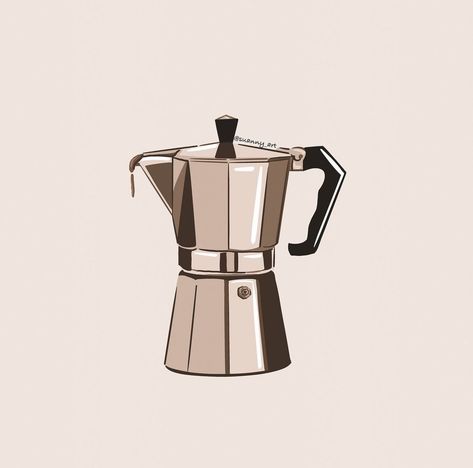 Moka Pot Coffee, Coffee Cup Art, Art Square, Moka Pot, Cup Art, Stove Top Espresso, Minimalist Prints, Printable Artwork, Uv Dtf