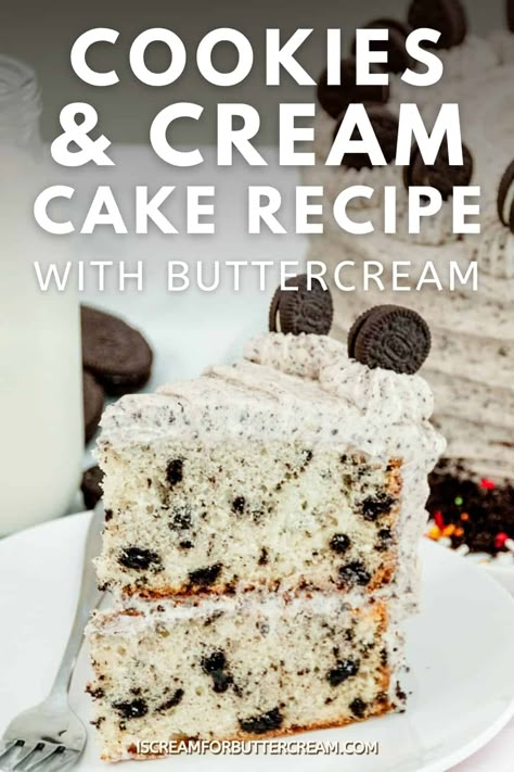 Cookies And Creme Cake, Cookies N Cream Cake Recipe, Oreo Buttercream Frosting, Cookies Cream Cake, Oreo Delight, Oreo Birthday Cake, Oreo Frosting, Vanilla Oreo, Cake Oreo