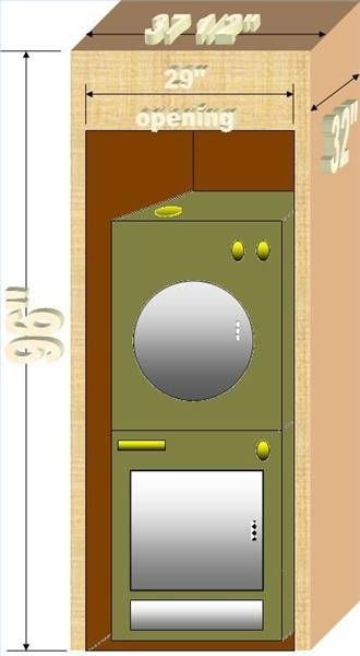 How to Build a Cabinet Around a Stacked Washer  Dryer in a Bathroom Dryer Cabinet, Laundry Room Stackable, Washer Dryer Laundry Room, Laundry Room Storage Shelves, Small Laundry Room Organization, Room Storage Diy, Stackable Washer And Dryer, Laundry Room Remodel, Laundry Dryer