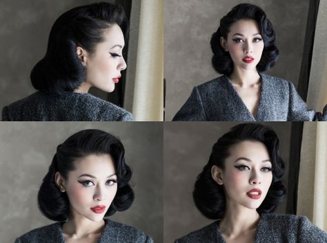 Stile Pin Up, Rockabilly Hair, Flapper Girl, Pin Up Hair, Retro Hairstyles, Wedding Hair And Makeup, Grunge Hair, Girl Style, Vintage Hairstyles