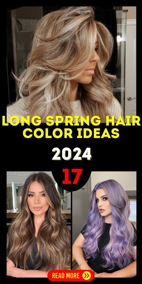 The long spring hair color 2024 ideas for brunettes focus on bringing a fresh, spring-inspired look with balayage techniques. Ideas include transitioning from dark brown to lighter shades, perfectly blending with the spring aesthetic. This trend is a great option for women seeking a medium length haircut for thick hair, offering both style and manageability. Spring Hair Colors 2024, Hair Color Ideas For 2024, Spring Hairstyles 2024, Hair Spring 2024, 2024 Hair Trends For Women Long, 2024 Hair Color Trends For Women Brunette, Hair Color Ideas For Blue Eyes, 2024 Hair Trends For Women Color, Spring 2024 Hair Color Trends