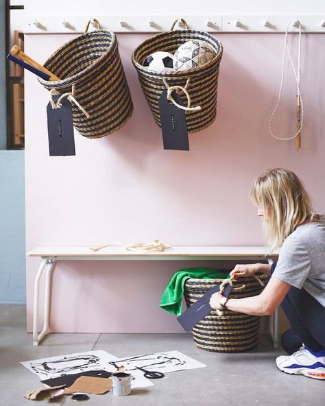 The single most important to-do list hack. Ikea Organisation, Entryway Apartment, Entryway Basket, Ikea Organization Hacks, Ikea Organization, Wit And Delight, Apartment Entryway, Clutter Control, Linen Closet Organization