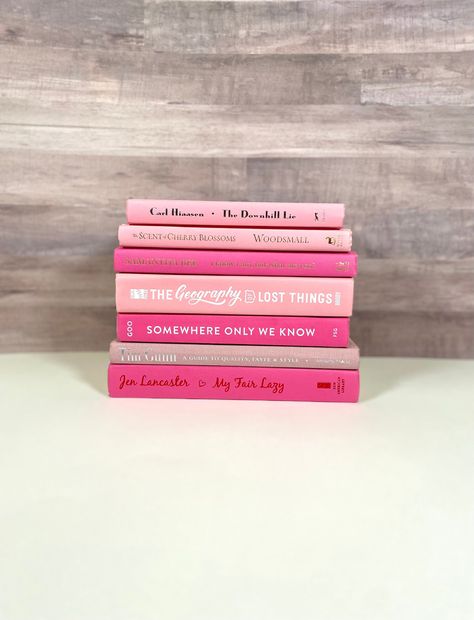 Excited to share this item from my #etsy shop: Decorative Books Pretty In Pink Preppy Room Decor Beautiful Pink Books #pink #decorativebooks #bookbundles #coffeetablebooks #bookshelfdecor #designerbookdecor #decorativebookset #coffeetabledecor #personalizedgift Booknook Ideas, Aesthetic Preppy Room, Pink Room Aesthetic, Bookshelf Goals, Rainbow Bookshelf, Pink Bookshelves, Pink Wonderland, Girly Office, Bookshelf Aesthetic