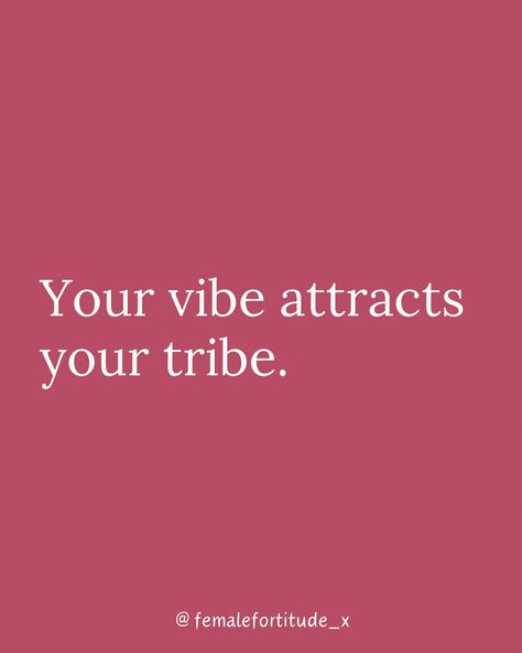 I know it sounds cliche but it’s not wrong!! Your energy attracts certain people. If you’re high vibe then you’ll attract high vibe people or people who desire to be like you🔥 So remember this: YOUR VIBE ATTRACTS YOUR TRIBE Follow @femalefortitude_x . . . Always on the side of woman empowerment👏🏽 . . . #fearlessfemales #unstoppablewomen #confidentqueen #empowerandinspire #beboldbeyou #stepintoyourpower #embraceyourstrength #mindsetmattersmost #boldmoves #womenempowermentquotes #buildingc... Vibe People, Your Vibe Attracts Your Tribe, Woman Empowerment, Women Empowerment Quotes, High Vibes, I Know It, Remember This, Women Empowerment, Like You