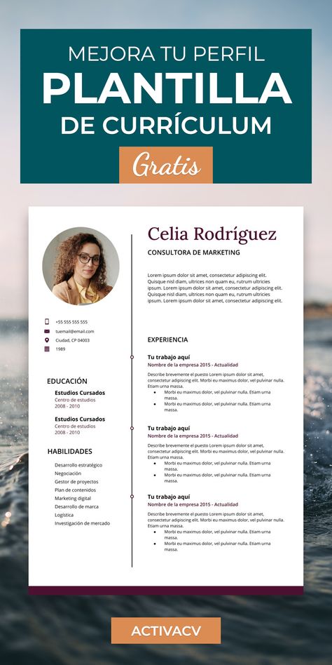 Plantilla de cv para descargar gratis Transformers Optimus Prime, Curriculum Vitae, Online Work, Instagram Feed, Career, Photoshop, Branding, Instagram, Design