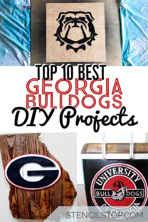 Top 10 University of Georgia Bulldogs DIY Projects – Stencil Stop Georgia Bulldog Room, Georgia Bulldogs Decor, Georgia Bulldog Wreath, Georgia Bulldog Mascot, Bulldog Decor, Abby Wambach, Uga Bulldogs, Ga Bulldogs, Georgia Dawgs