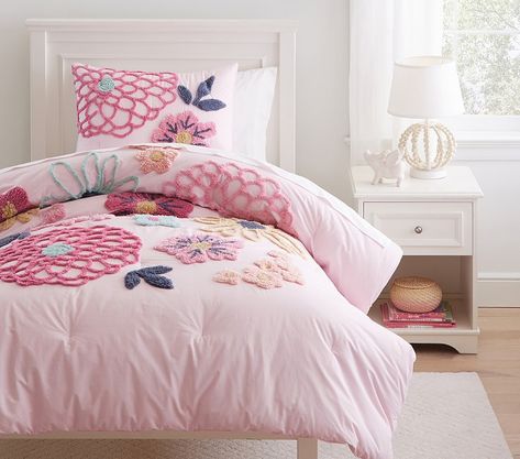 Sasha's Garden Candlewick Comforter & Shams | Pottery Barn Kids Girls Pink Bedding, Autumn Room, Kids Comforters, Twin Comforter Sets, Twin Comforter, Girl Beds, Toddler Room, Design Help, Pottery Barn Kids