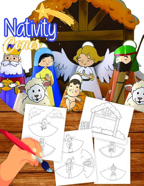 FREE Printable Paper Nativity For Kids PDF Christmas Navity Scene Free Printable, Nativity Scene Free Printable, Free Nativity Printables, Printable Nativity Scene Free, Nativity Printables, Paper Nativity, Nativity Characters, Printable Nativity, Nativity Clipart