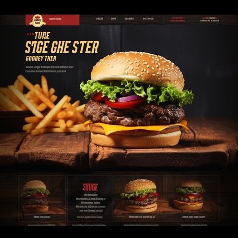 Burger Website Template | Burger Website Design | Burger Website Ideas | Burger Website Design HTML Template | Burger Restaurant Landing Page Design | Burger Web Header Concept | Web Page Design | Fast Food Website | Creative Website | Landing Page Design | Web Design Inspiration | Created by #MidjourneyAI, #Midjourney #aiart #art #ai #artificialintelligence #machinelearning #aiartcommunity #aiwebsite Fast Food Website, Website Landing Page Design, Web Header, Food Web Design, Concept Web, Website Landing Page, Creative Website, Burger Restaurant, Effective Marketing Strategies