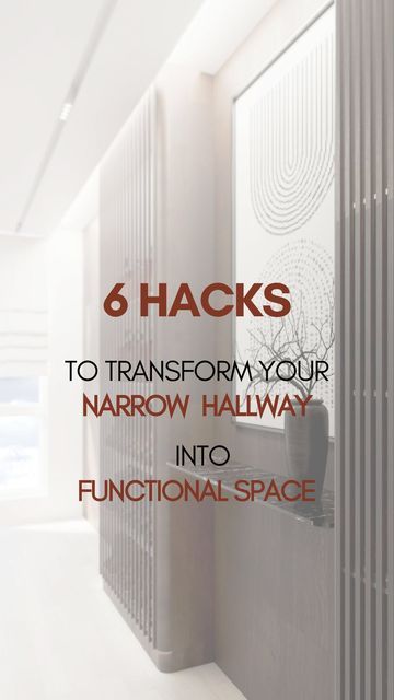 ARCHITECTURE | INTERIOR DESIGN EXPERTS on Instagram: "❗️6 HACKS TO TRANSFORM YOUR NARROW HALLWAY INTO FUNCTIONAL SPACE

🛠To know more about affordable renovation  follow @jeneaulle.renovations 

When designing a home, the hallway is often overlooked. It can be challenging to decide which décor and furniture work best in a small hallway, and poor choices can make this narrow space feel even more cramped. Neglecting the hallway in your design can leave it feeling incomplete, or cause you to miss a valuable opportunity for additional storage.

📌@Jeneaulle.Renovations is on a mission to inspire and transform the notion that luxury homes are always expensive. We’ve shown that luxury is achievable even on a tight budget.

📌Follow us and discover how!

📌Would you like us to design your house? Hallway Shelving Ideas, Narrow Bedroom Hallway Ideas, Narrow Hallway Storage, Long Entry Hallway Ideas, Long Hallway Decorating, Narrow Hallway Decorating Ideas, Small Hallway Decor, Entry Hallway Ideas, Hallway Shelving