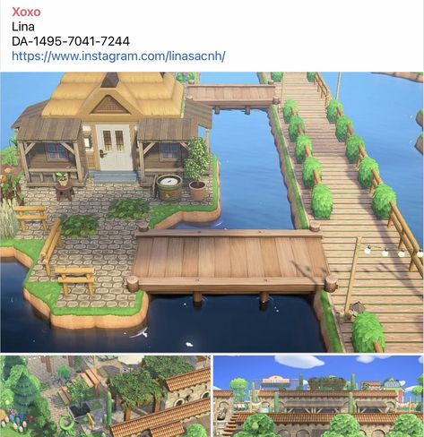 Acnh Island Designs Terraforming, Island Designs Animal Crossing, Boiscrossing Codes, Wood Planks Anch, Water Scaping Animal Crossing, Acnh Entrance Inspiration City, Animal Crossing Coastal Theme, Animals Crossing Island Design, Acnh Harbor