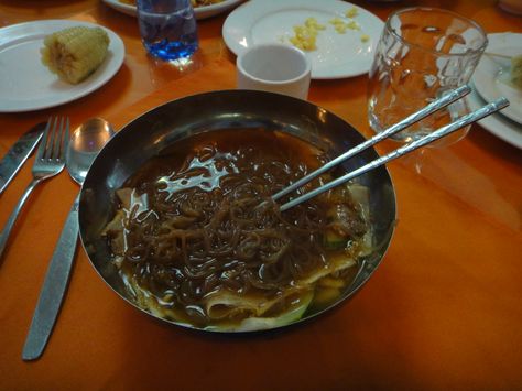 Cold Noodles in a Pyongyang restaurant. DPRK. North Korea. Cold Noodles, Traditional Korean, North Korea, Chocolate Fondue