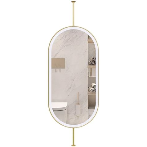 Hanging Oval Mirror Bathroom Large Led Light Sensor Mirror Wall Makeup Hairdressing Espelho Para Banheiro Toilet Mirror EB5BM - AliExpress 15 Toilet Mirror, Oval Mirror Bathroom, Bathroom Large, Mirror Ceiling, Framed Mirrors, Double Sided Mirror, Gold Ceiling, Bath Mirror, Mirror Bathroom