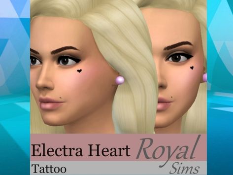 matteix's Electra Heart Tattoo Sims 4 Heart Tattoo, Sims 4 Heart Makeup, 4 Heart Tattoo, Sims 4 Cc Heart, Diamond Heart Tattoo, Red Heart Tattoos, Sims 4 Tattoos, Electra Heart, Skin Moles