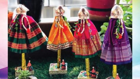 Happy Gudi Padwa! Decorate Your Home Happy Gudi Padwa, Temple Bells, Gudi Padwa, Colorful Rangoli Designs, Colored Sand, Floor Art, Decorated Jars, Ethnic Outfits, Organic Colors