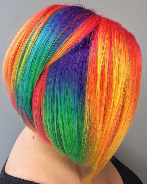 BIRD OF PARADISE  . Kids Hair Color, Vivid Hair, Peekaboo Highlights, Vivid Hair Color, Rainbow Hair Color, Cute Hair Colors, Creative Hair Color, Hair Color Crazy, Multicolored Hair