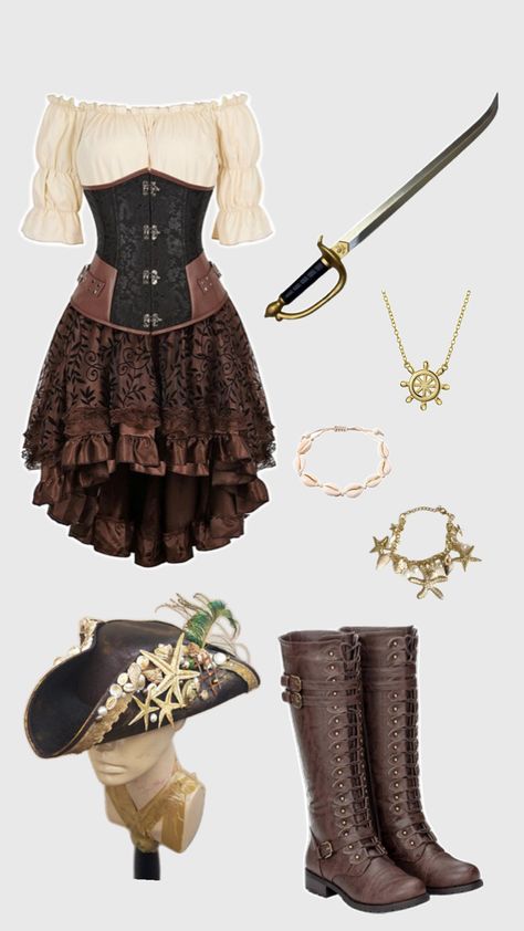 Pirate Princess Aesthetic, Pirates Outfit, Cute Easy Halloween Costumes, Cracked Doll, Halloween Pirate Costume, Pirate Core, Ren Faire Outfits, Female Pirate Costume, Pirate Cosplay