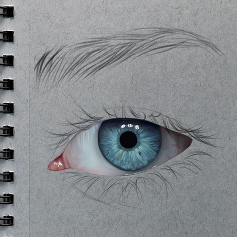 realistic eye drawing Digital Art Software, Realistic Eye Drawing, Realistic Pencil Drawings, Eyes Artwork, Eye Sketch, Realistic Eye, Cool Pencil Drawings, Eye Painting, Color Pencil Art