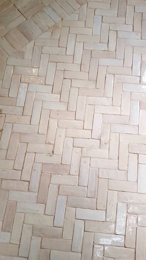 Zellige Bathroom Floor, European Tile Bathroom, Stone Floor Shower Ideas, Zellige Tile Pattern, Zellige Bathrooms, Zellige Floor Tile, Zellige Tile Floor, Master Bath Zellige Tile, 8x10 Bathroom Layout