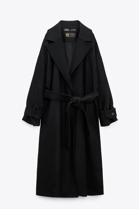 Zara Wool Coat, Lapel Collar Coat, Oversized Wool Coat, Rok Mini, Tas Bahu, Long Black Coat, Zara Coat, Black Wool Coat, Perfect Coat