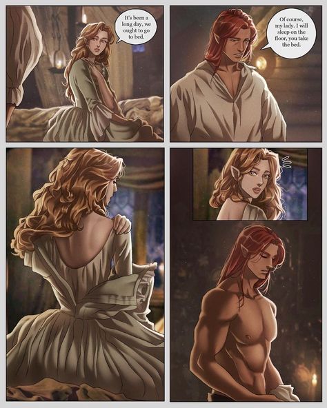 Filthy Rich Vampire Fanart, Elain And Lucien, Claire And Jamie, Make The First Move, Short Comic, Throne Of Glass Books, Roses Book, Feyre And Rhysand, Fantasy Couples