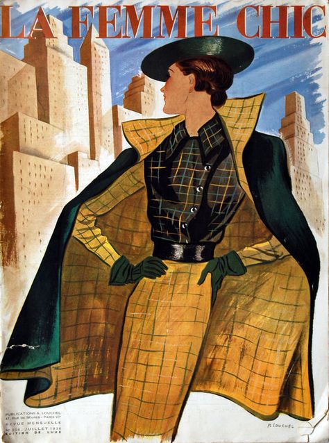 LA FEMME CHIC extremely rare French fashion by ClothAndBoards 1800 French Fashion, 1930s Magazine, French Vintage Fashion, 40s Outfits, November Fashion, 1930 Fashion, Fashion 30s, Stage Door, Fashion Illustration Vintage