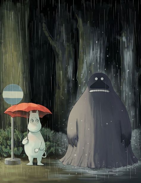 Moomin Wallpaper, Moomin Books, Moomin Cartoon, Moomin Valley, Tove Jansson, Hayao Miyazaki, Miyazaki, A Cartoon, In The Rain