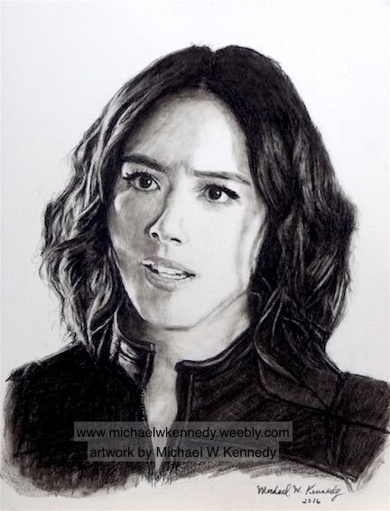 "Daisy, Agent of SHIELD", 12 x 9, charcoal on bristol vellum, 2016. From the TV show 'Marvel's Agents of S.H.I.E.L.D.'. Shield Drawing, Agent Of Shield, Marvel Female Characters, Marvel Paintings, Marvel Agents Of Shield, Marvels Agents Of Shield, Agent Carter, Agents Of Shield, Marvel Girls