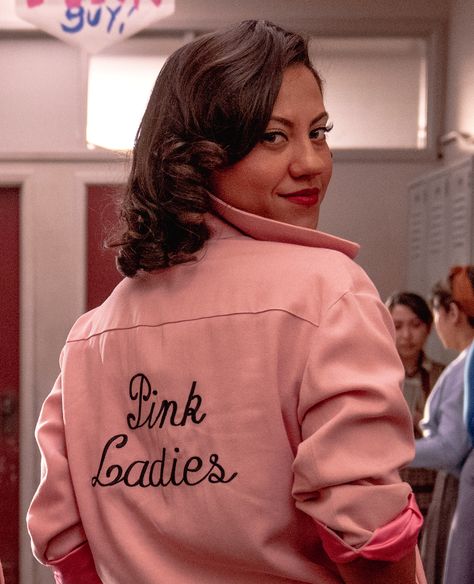 Pink Ladies Party, Musical Grease, Rise Of The Pink Ladies, Grease Pink Ladies Jacket, The Pink Ladies, Pink Ladies Jacket, Party Jacket, Party Jackets, Pink Lady