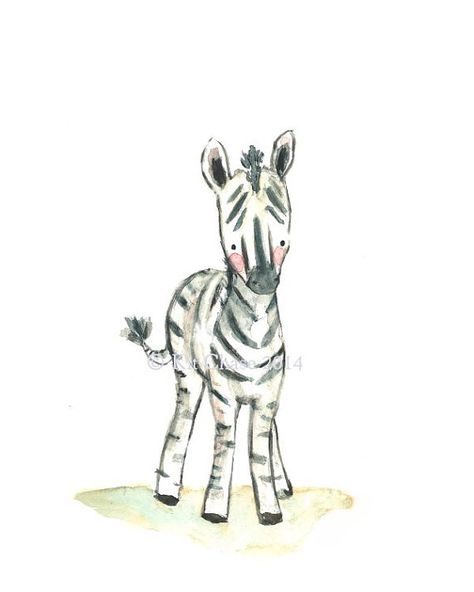 Zebra Drawing, Watercolor Gouache, Art Mignon, Baby Zebra, Baby Drawing, Trafalgar Square, Whimsical Illustration, Arte Animal, Watercolor Drawing