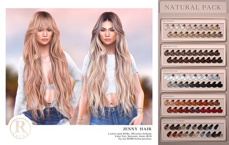 Second Life Marketplace - RAMA.SALON - Jenny Hair 'Naturals Pack' Natural Ombre, Colour Tint, How To Buy Land, Hair Claws & Clips, Hair Claw, Second Life, Beautiful Hair, Natural Hair Styles, Blonde