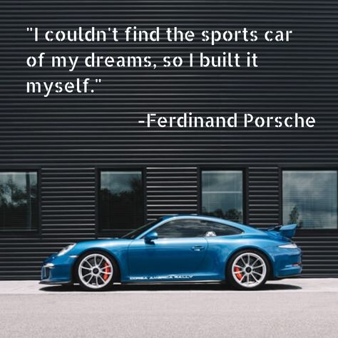 Ferdinand Porshe was a revolutionary in the automobile space! He founded Porsche and created the Volkswagen Beetle . He truly made an everlasting impact on the car industry !   #inspirationalquotes #porsche #quotes #cars #carhistory Porsche Quotes, Classic Cars Quotes, Cheerful Quotes, High Car, Racing Quotes, Car Quotes, Ferdinand Porsche, Men Quotes, Car Enthusiast