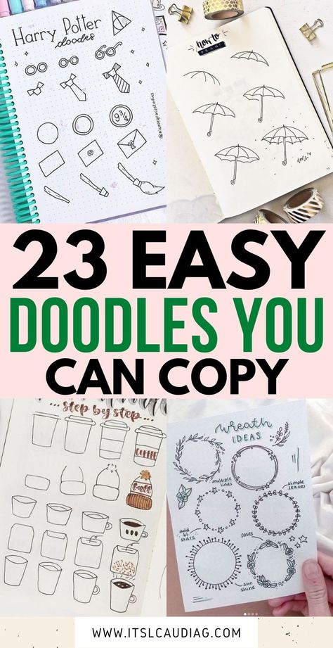 I’m obsessed with these easy doodles! I love the fact that they are perfect easy doodle art for beginners so you don’t need to be advanced. Can’t wait to try this bullet journal doodles. Doodle Art Inspiration, G Font, Doodle For Beginners, Doodle Art For Beginners, Doodle Font, Plant Doodle, Planner Doodles, Handwriting Logo, Bujo Doodles