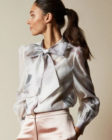 Fall 2020 Fashion Trend Takeaway: "You Do You!" | Prime Women Blouse With Bow, Knotted Blouse, Spelling Bee, 2020 Fashion Trends, Autumn Clothes, Ivory Tops, Bow Blouse, Design Drawings, Amazing Ideas