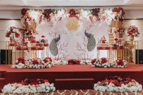 Sangjit Decoration Backdrop, Tingjing Decoration, Sangjit Decoration, Tea Ceremony Wedding, Chinese Wedding Decor, Vietnam Wedding, Engagement Decor, Wedding Stage Decor, Minimalist Wedding Decor