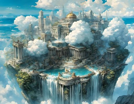 Mount Olympus - AI Generated Artwork - NightCafe Creator Cloud City, Mount Olympus, Athena Goddess, Futuristic City, Greek Myths, God Art, Art Generator, Have A Beautiful Day, Free Fun