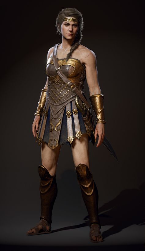 Assassin's Creed Odyssey Kassandra, Roman Armor, Assassin's Creed Odyssey, Assassins Creed Artwork, Warrior Outfit, Assassins Creed Art, Greek Warrior, Assassins Creed Odyssey, Female Armor