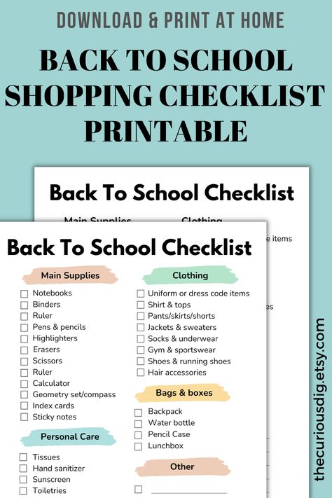 Back To School Shopping Checklist School Packing List, School Packing, Shopping Checklist, Back To School Checklist, School Checklist, Gym Sportswear, Starting School, Parent Life, Back To School Shopping